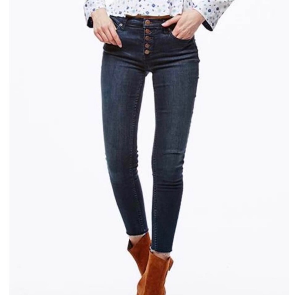 Free People Raw Hem Skinny Jeans